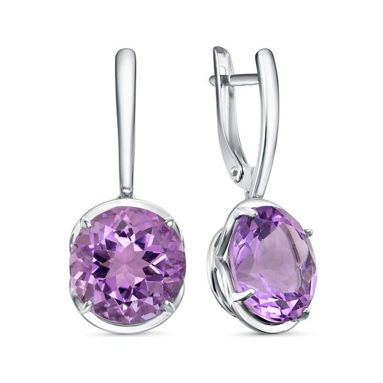 Серьги из серебра с аметистами